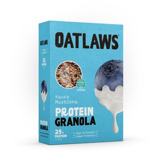 Oatlaws proteiinigranola 350g kaura mustikka