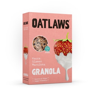 Oatlaws granola 350g kaura siemenet mansikka