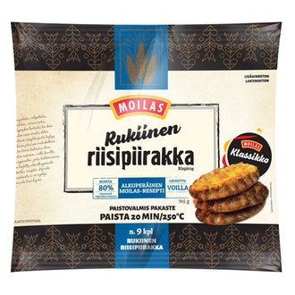 Moilas Noin 9Kpl/765G Rukiinen Riisipiirakka Paistovalmis Pakaste