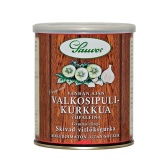 Sauvon 850/460 g Vanhan Ajan Valkosipuli Viipalekurkkua mausteliemessä