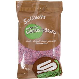 Salliselta Sokeriströssli pinkki-lila 100g