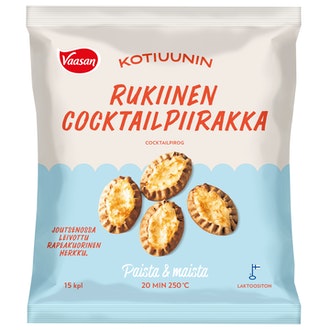 Vaasan Kotiuunin Cocktailpiirakka 15x45g pakaste riisipiirakka