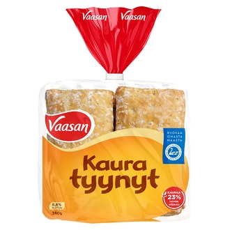 Vaasan Kauratyynyt 360 g 6 kpl halkaistu kaurasekaleipä