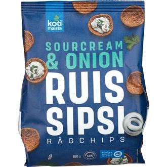 Kotimaista Ruissipsi sour cream & onion 150 g