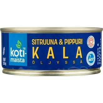 Kotimaista kala öljyssä sitruuna & pippuri 150 g/115 g