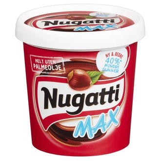 Nugatti Max hasselpähkinä-kaakaolevite, vähemmän sokeria 450g UTZ