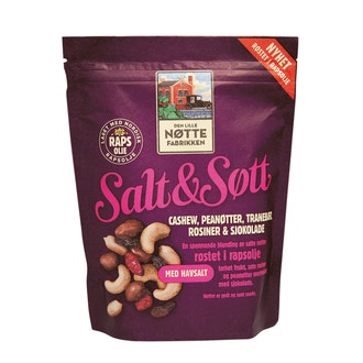 Den Lille Nöttefabrikken 300g Salt & Sött pähkinä-hedelmäsekoitus suolaista ja makeaa