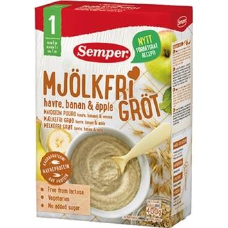 Semper 400G Maidoton Puuro Kaura, Banaani & Omena, Puurojauhe Alkaen 12 Kk