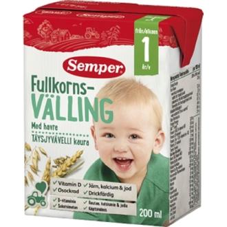 Semper 200ml Täysjyvävelli kaura alkaen 1 v käyttövalmis velli