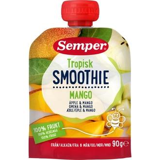 Semper 90g Smoothie Tropisk omenaa ja mangoa alkaen 6 kk täyshedelmäsose