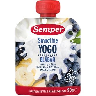 Semper 90G Smoothie Banaania, Jogurttia Ja Mustikkaa Alkaen 6 Kk