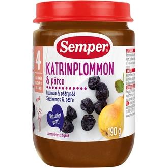 Semper 190G Luumua, Päärynää & Omenaa Alkaen 4 Kk Lasten Hedelmäsose