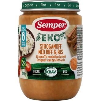 Semper EKO 190g Stroganoffia naudanlihaa & riisiä, alkaen 8kk ateria