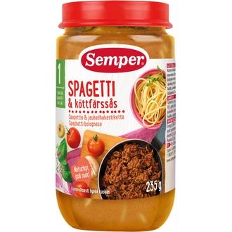 Semper 235G Spagettia & Jauhelihakastiketta Alkaen 1V Lastenateria