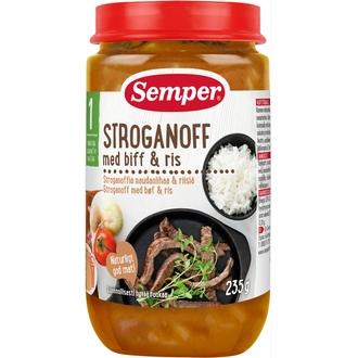 Semper 235G Stroganoffia Naudanlihaa & Riisiä  Alkaen 1V Lastenateria