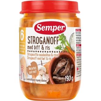 Semper 190G Stroganoffia Naudanlihaa & Riisiä Alkaen 6 Kk Lastenateria