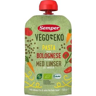 Semper Vego Eko Luomu Pasta Bolognese Sis Linssejä 120G Alkaen 6 Kk Luomulastenateria