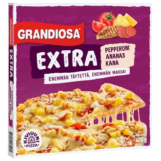 Grandiosa Extra pepperoni, kana ja ananas kiviuunipizza 400g pakaste