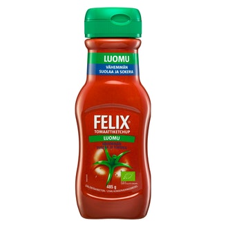 Felix luomu vähemmän suolaa ja sokeria ketsuppi 485g