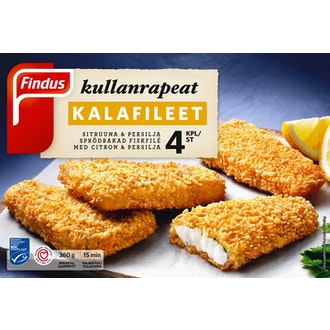 Findus Kullanrapeat kalafileet, Sitruuna & persilja MSC 360g, pakaste
