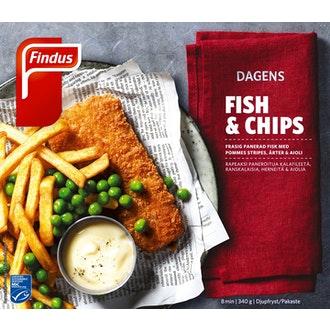 Findus Dagens  Fish & Chips MSC 340g, pakaste