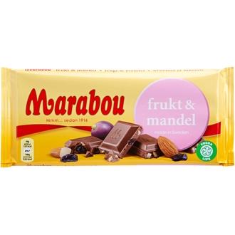 Marabou frukt & mandel suklaalevy 200g