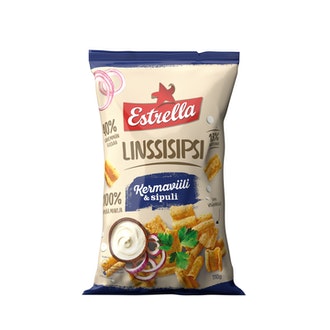 Estrella Linssisipsi Kermaviili & Sipuli 110g