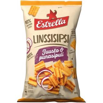 Estrella Linssisipsi 100g Juusto & Punasipuli
