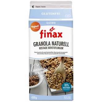 Finax Gluteeniton Muromysli 450g Naturel ja paahdetut Tattarihiutaleet