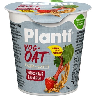 Planti YogOat 150g mansikka-raparperi