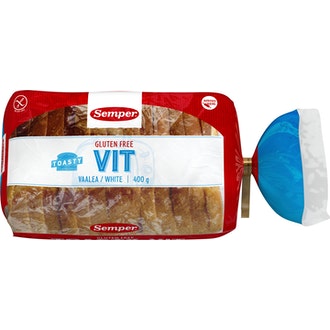 Semper Gluteeniton Toasty Vaalea, viipaloitu pakasteleipä 400g