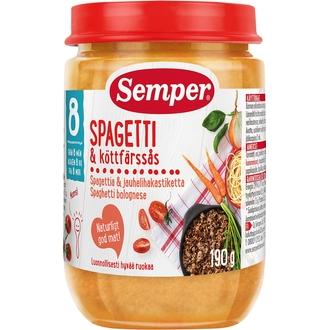 Semper 190G Spagettia & Jauhelihakastiketta Alkaen 8 Kk Lastenateria