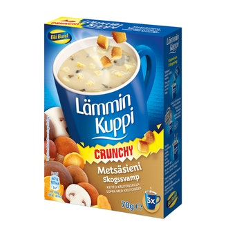Blå Band Lämmin Kuppi Crunchy metsäsienikeitto krutongeilla 3 x 23,3g
