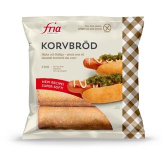 Fria Gluteeniton hotdogsämpylä pakaste 210g/5kpl