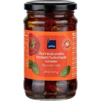 Rainbow aurinkokuivatut tomaatit puolikkaina öljyssä 285/145 g