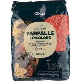 Coop Farfalle tricolore kuviopasta 500 g