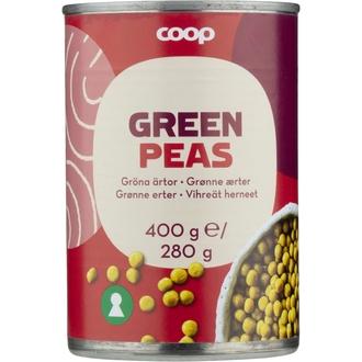 Coop vihreät herneet 400/280 g