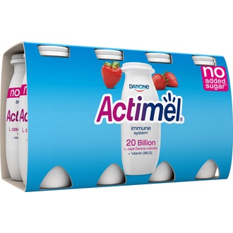 Danone Actimel mansikka jogurttijuoma ei lisättyä sokeria 8x100g