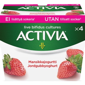 Danone Activia Mansikkajogurtti - Ei Lisättyä Sokeria 4x125g