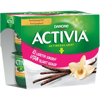 Danone Activia vaniljajogurtti 4x125g ei lisättyä sokeria