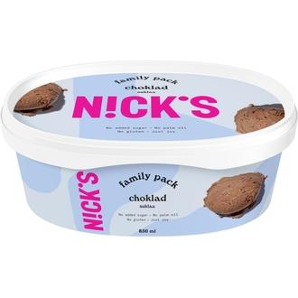 Nick\'s 850Ml Suklaa, Suklaajäätelöä Ilman Lisättyä Sokeria
