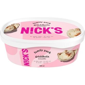Nick\'s 850Ml Kermatoffe-Suklaa, Kermatoffeejäätelöä Ilman Lisättyä Sokeria