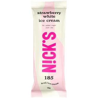 Nick\'s strawberry white jäätelö 76g