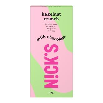 Nick\'s hasselpähkinä maitosuklaalevy 75g
