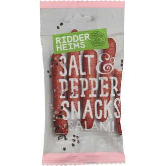 Ridderheims snacks salami salt&pepper 70g