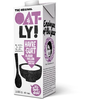 Oatly havregurt 1kg mustikka-vadelma