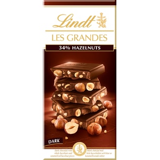 Lindt LesGrandes 150g 34% Hasselpähkinä tummasuklaa