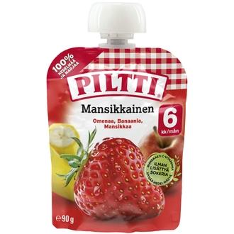 Piltti Hedelmähetki 90g Omena Banaani Mansikka hedelmäsose 6kk