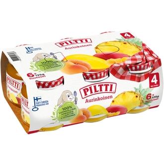 6Xpiltti 6X125g Aurinkoinen Hedelmäsose 4Kk