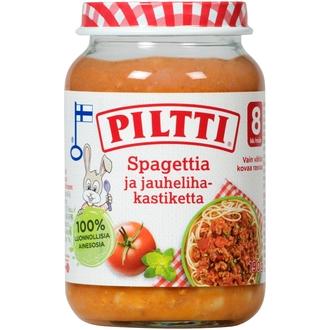 Piltti 190G Spagettia Ja Jauhelihakastiketta Lastenateria 8Kk